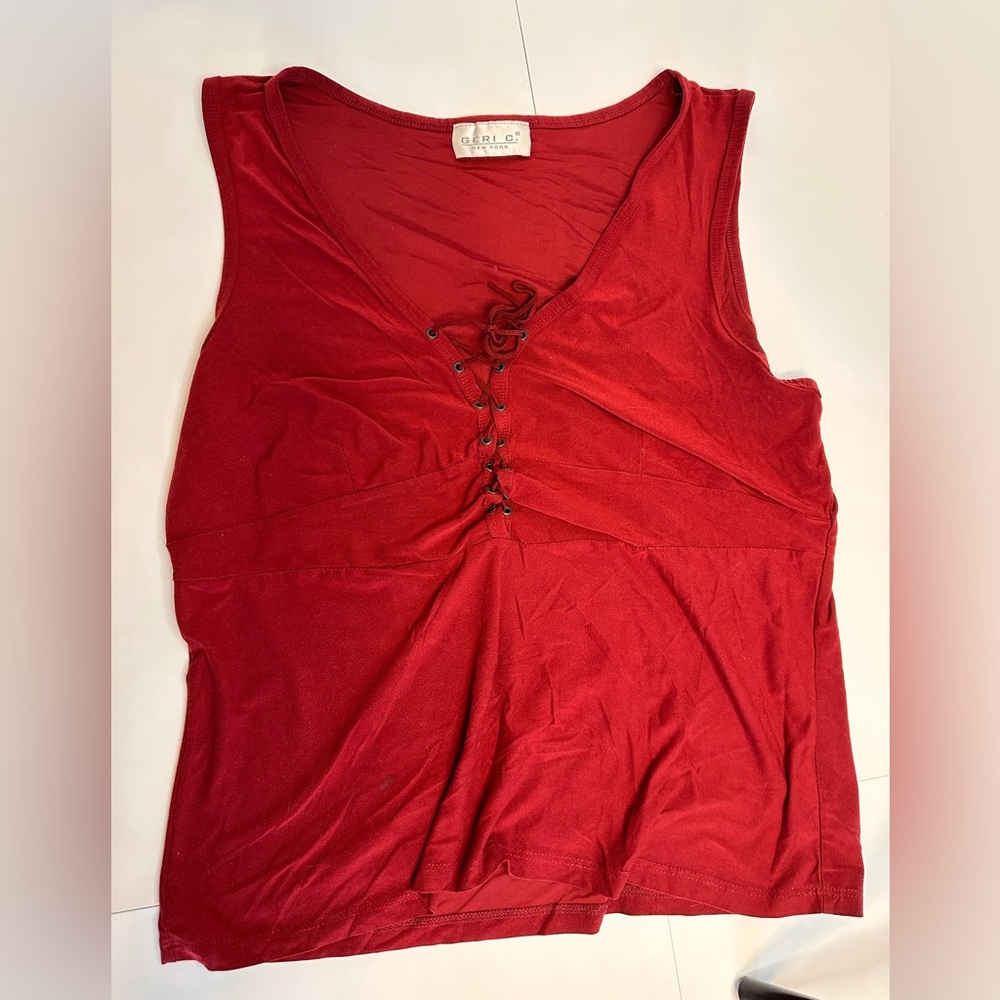 Geri C NewYork lace up tank